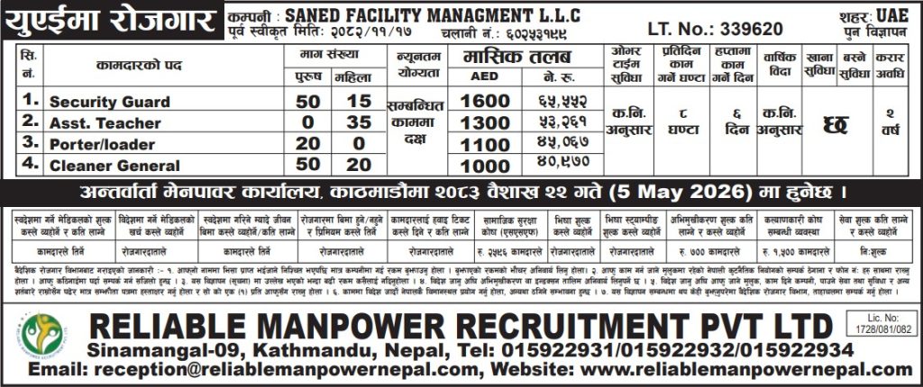 SANED FACILITY MANAGMENT L.L.C